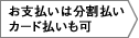 お支払いは分割払いカード払いも可